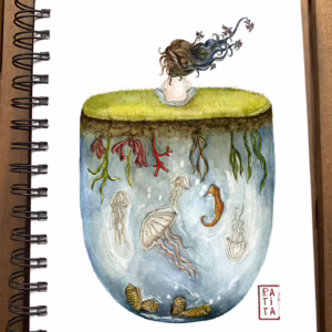 Cuaderno A5 - Acuarela - Mundo marino